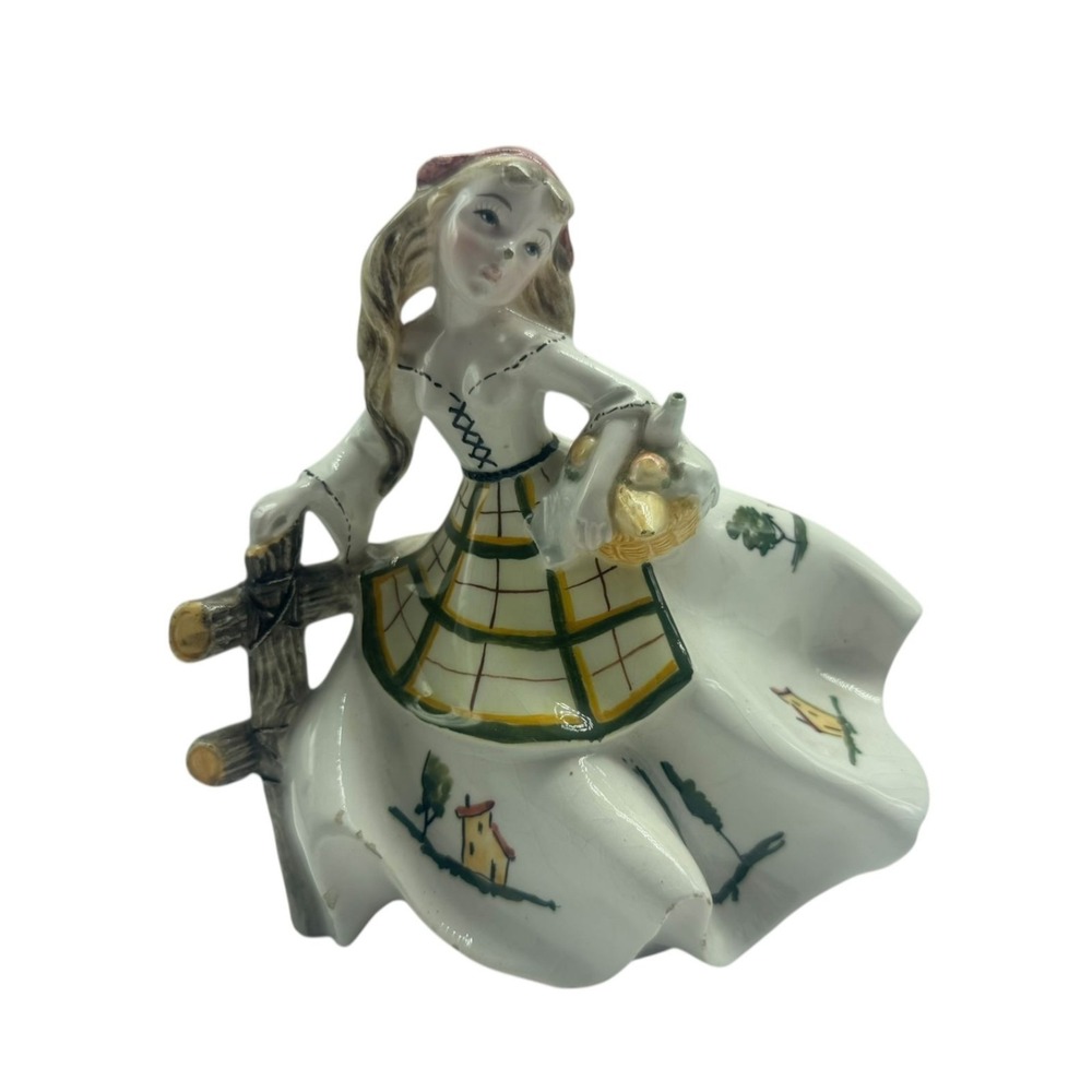 Italy Porcelain‎ Lady Figurine Modello Depositato Vintage Hand Painted Decor